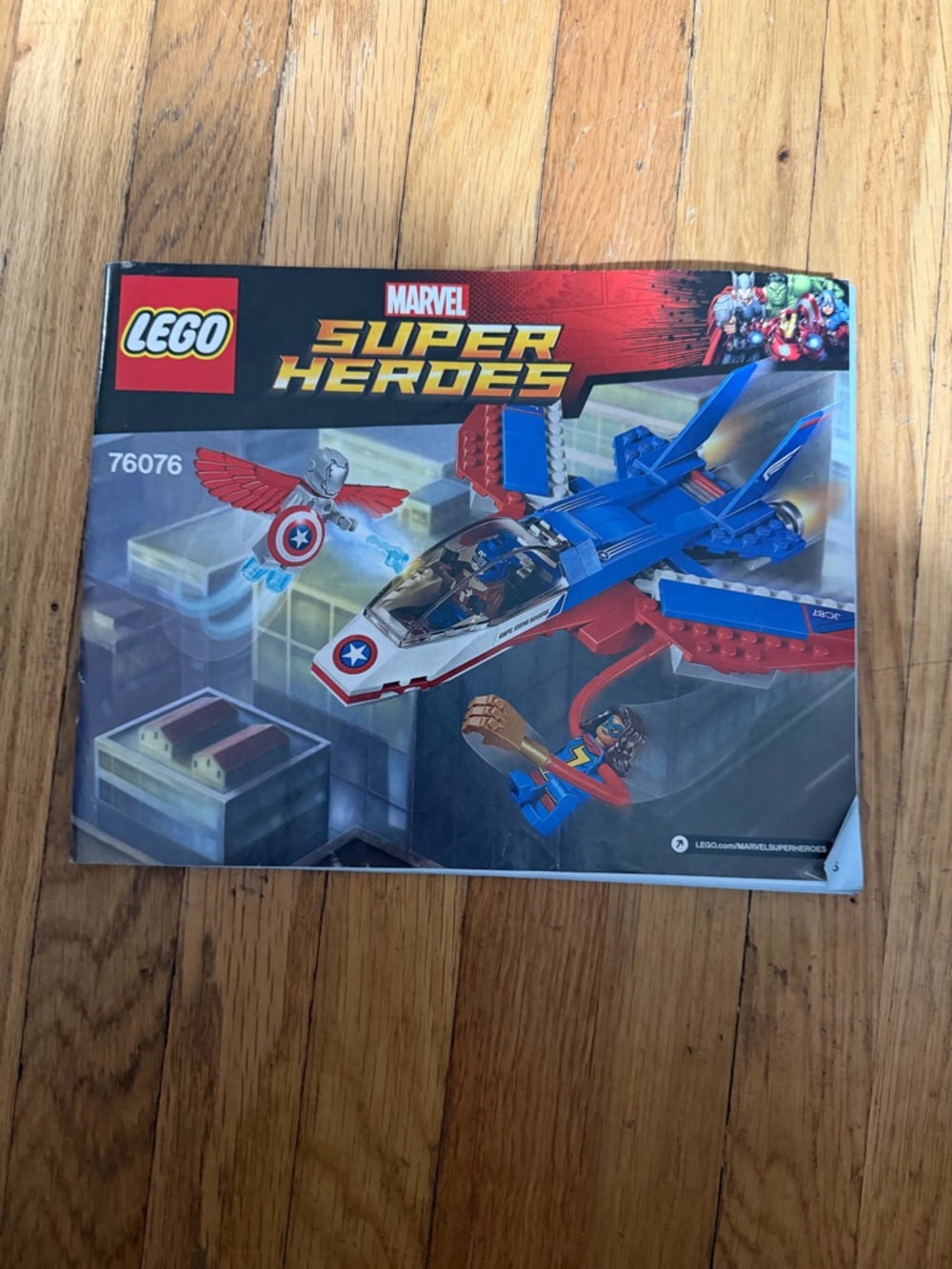 LEGO Marvel Super Heroes set #76076 Captain America Jet Pursuit Manual